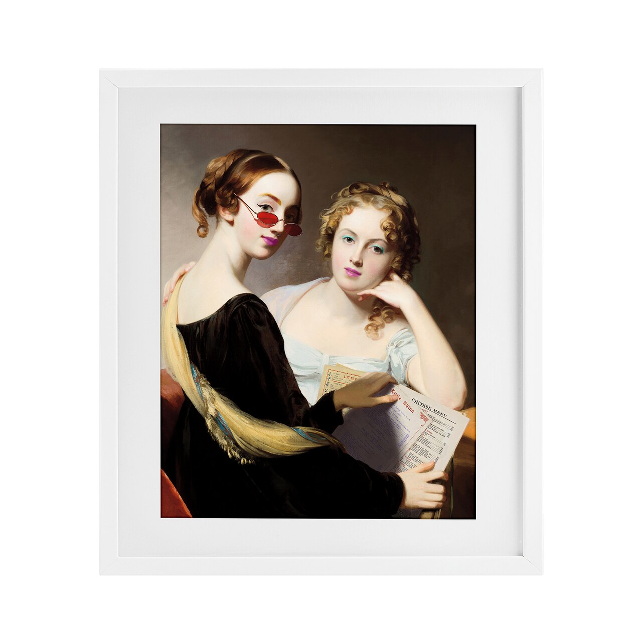 Stupell Industries Vintage Ladies Ordering Takeout Framed Print Under Glass, design by Wild Apple Portfolio